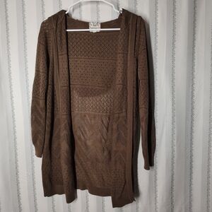 Pink Republic Brown Open-Front Cardigan
